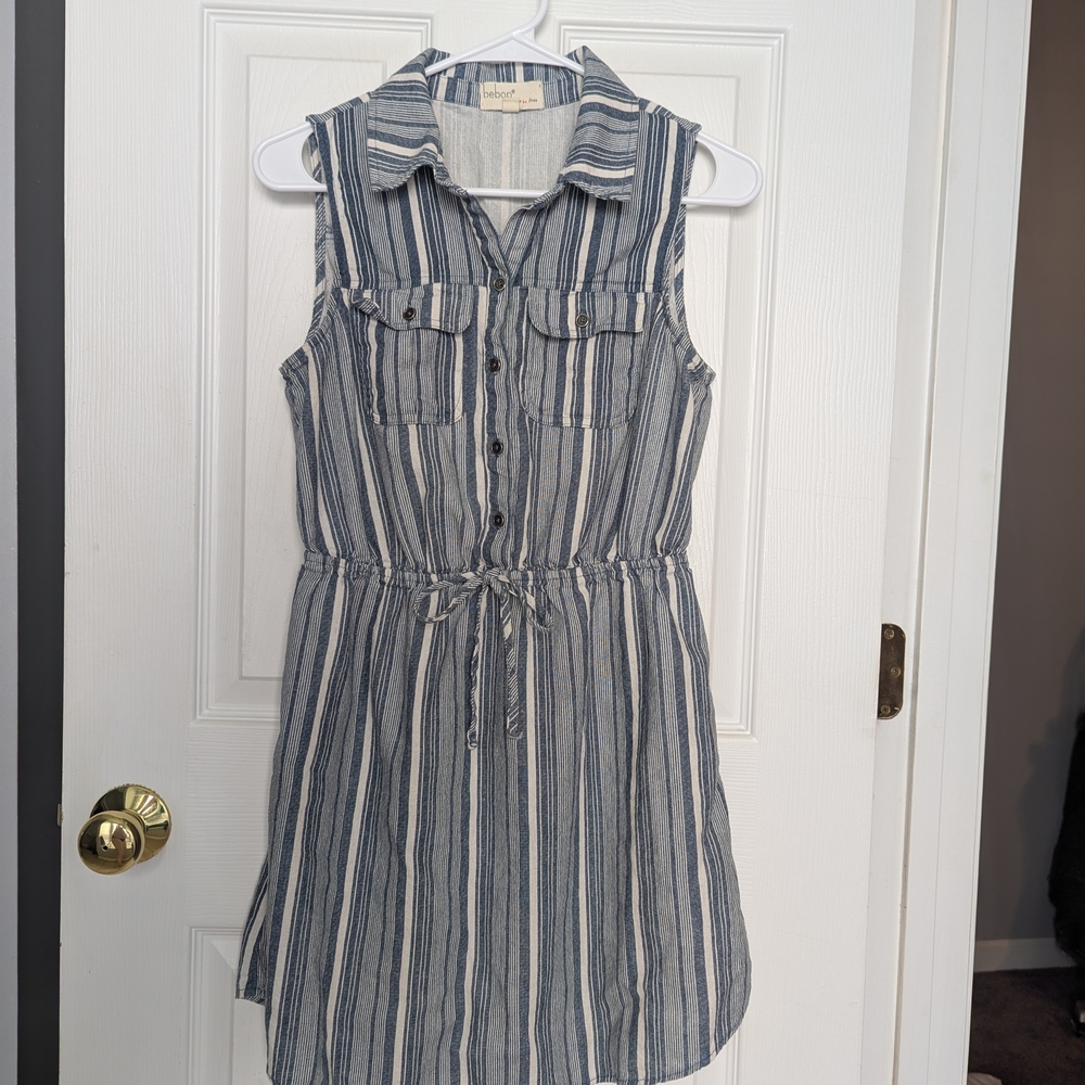 BeBop Navy and White Striped Dress